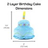 Midlee Birthday Cake Dog Toy- Blue 2 Layer Plush Squeaker Pet Boy Gift - 4 of 4