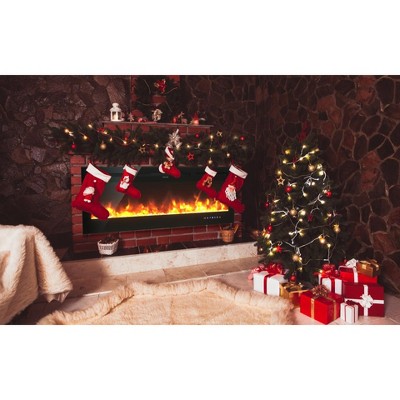 50" Black Wall Mounted Electric Fireplace with Remote Control