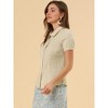 INSPIRE CHIC Women's Sweet Ruffle Trim Peter Pan Collar Button-Down Shirt - image 4 of 4