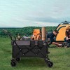 YONWAY Folding Wagon Cart,Portable Large Capacity Beach，Heavy Duty Utility Collapsible with All-Terrain Wheels,for Camping,Shopping,Beach - 2 of 4