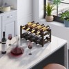 Itopfox Freestanding 2-Tier Bamboo Wine Rack for 8 Bottles, Countertop Cabinet Holder, Storage Shelf for Bar, Pantry, Wine Cellar, Basement - 3 of 4