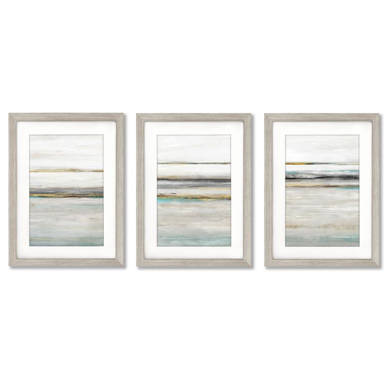 Americanflat Abstract Mid Century Quiet Evening By Pi Creative Art - 3 Piece Gallery Framed Print Art Set -Matted, 1 of 4
