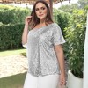 Anna-Kaci Plus Size Sequin One Shoulder Short Sleeve Sparkle Party Top - 2 of 3