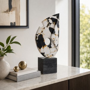 Modern Terrazzo Marble Sculpture with Base For Living Room