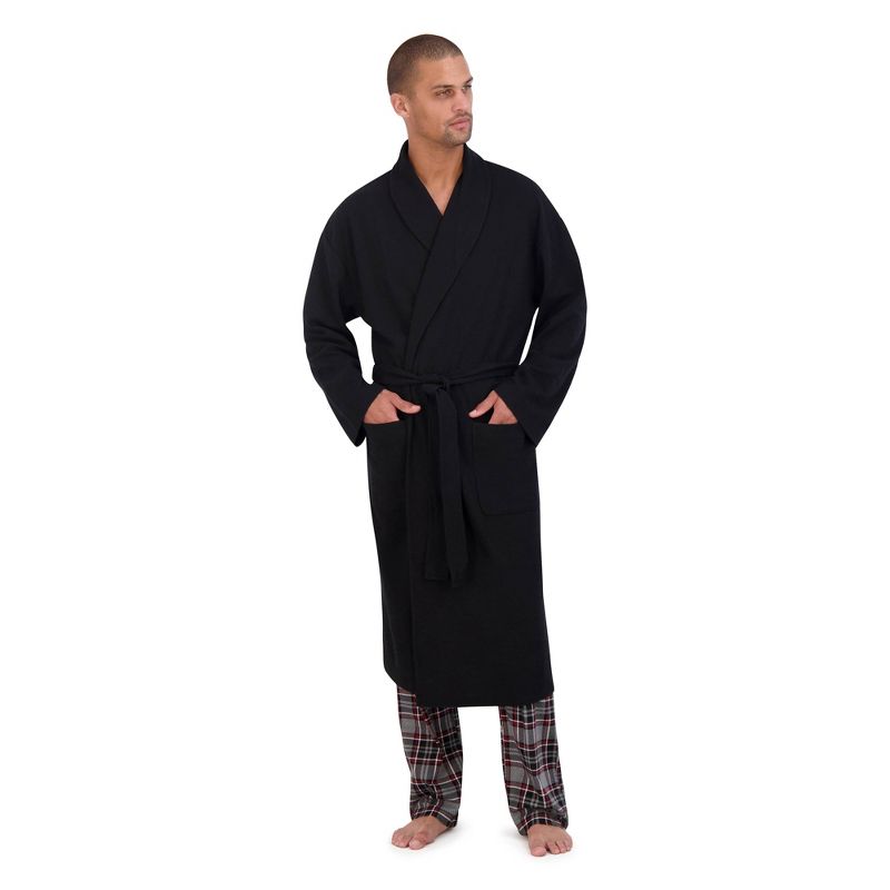Hanes Premium Men&#39;s Solid Waffle Robe - One Size Fits Most, 3 of 6