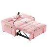 Racxily Foldable Double Seat Recliner,Comfortable Velvet Pull-Out Sleeper Sofa Bed with Side Pockets,USB Port,Swivel Phone Stand - 4 of 4