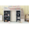 Full Size Loft Bed with 2 Four-layer Storage Cabinets and Curtain - 2 of 4