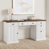 COZONY 60" Fluted Home Office Desk, Modern Wooden Executive Computer Desk with Drawers & File Cabinet for Study, Living Room, Bedroom - 3 of 4