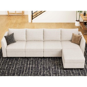 Belffin Chenille Modular Sectional Sofa with Storage L Shaped Couch with Chaise for Living Room - 1 of 4