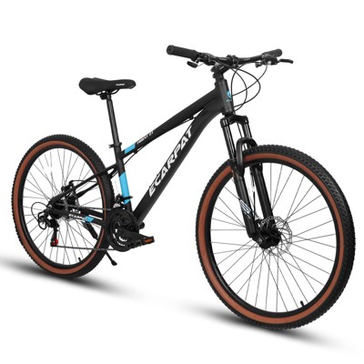 VisioGear 27 Inch Wheel Mountain Bike, 21-Speed Disc Brake Trigger Transmission, Unisex Mountain Bike, Black and Blue, 71.5*27*39