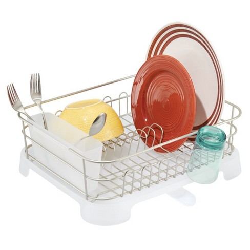 Mdesign Alloy Steel Sink Dish Drying Rack Holder - Matte Satin/frost :  Target