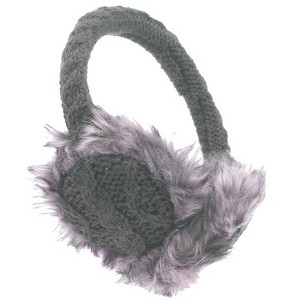 Cable Knit Adjustable Earmuffs With Faux Fur_Nirvanna Designs - 1 of 4