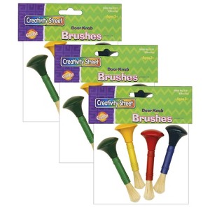Creativity Street® Beginner Paint Brushes, Round Stubby Brushes, 10 Assorted Colors, 7.5" Long, 10 Per Pack, 3 Packs - 1 of 2