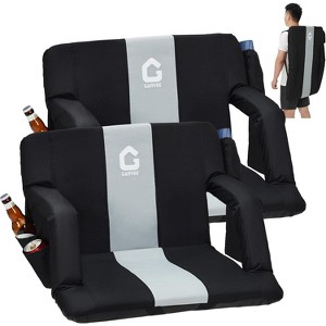 Portable Folding Stadium Seat with Adjustable Recline, Padded Back Support & Cup Holders – Lightweight Bleacher Chair - 1 of 4