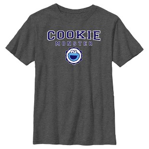 Boy's Sesame Street Cookie Monster Collegiate T-Shirt - 1 of 4