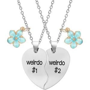 Matching BFF Necklace Set - 2PCS Heart Pendant Best Friend Gift for Valentine's Day - 1 of 4