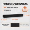 VEVOR Fireplace Mantel, 48" x 8" x 5", 50 lbs Weight Capacity, Natural Wood Mantel for Over Fireplace, Wall Mounted Floating Farmhouse Shelf, Black - 4 of 4