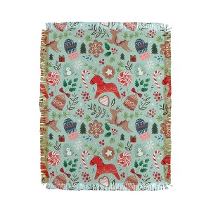 Pimlada Phuapradit Christmas gingerbread 56"x46" Woven Throw Blanket - Deny Designs - 1 of 4