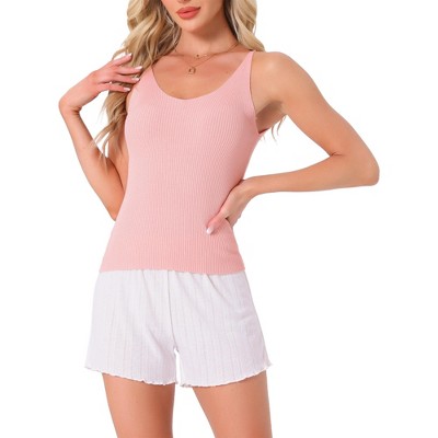 INSPIRE CHIC Women's Loungewear Sleeveless Soft V Neck Cami Soild Casual Sleepshirts