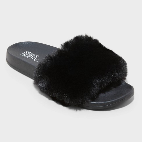 Women's Anika Single Band Slide Slippers - Stars Above™ Black XL