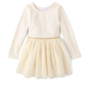 The Children's Place Baby Girls Long Sleeve Glitter Tutu Dress - 1 of 3