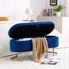 NicBex 50 Inch Oval Storage Ottoman Bench with Golden Metal Legs for Bedroom,Living Room,Entryway,Window - 2 of 3