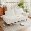 Vipbear 57 inch Velvet Small Loveseat Sofa Couch for Small Spaces,Mid Century Modern Sofa Couch with Solid Wood Legs for Bedroom,Office,Living Room - 2 of 4