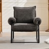 Okak Modern Chenille Upholstered Back Adjustable Armchair with Black Metal Frame,Leisure Recliner Chair for Living Rooms,Relaxation Areas - 2 of 4