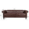 GDFStudio Orel 83.66'' 3-Seater Mid-Century Modern Faux Leather Upholstered Tufted Sofa - 3 of 4