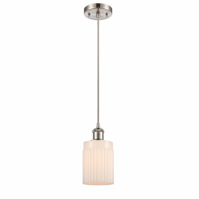 Hadley - 1 Light Cord Hung Mini Pendant In Art Deco Style-8 Inches Tall and 4.5 Inches Wide