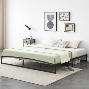 Heavy-Duty Low Profile Metal Platform Bed Frame Durable Mattress Foundation, No Box Spring Required, Quiet & Non-Slip Design, Simple Assembly - 1 of 4