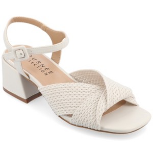 Journee Collection Womens Zerlina Knit Block Heel Sandals - 1 of 4