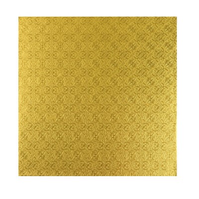O'Creme Square Gold Cake Drum Board, 9" x 1/2" Thick, Pack of 5
