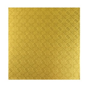 O'Creme Square Gold Cake Drum Board, 12" x 1/2" Thick, Pack of 5 - 1 of 3