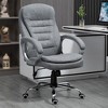 Vinsetto High Back Home Office Chair Executive Computer Chair with Adjustable Height, Upholstered Thick Padding Headrest and Armrest - Grey - image 3 of 4