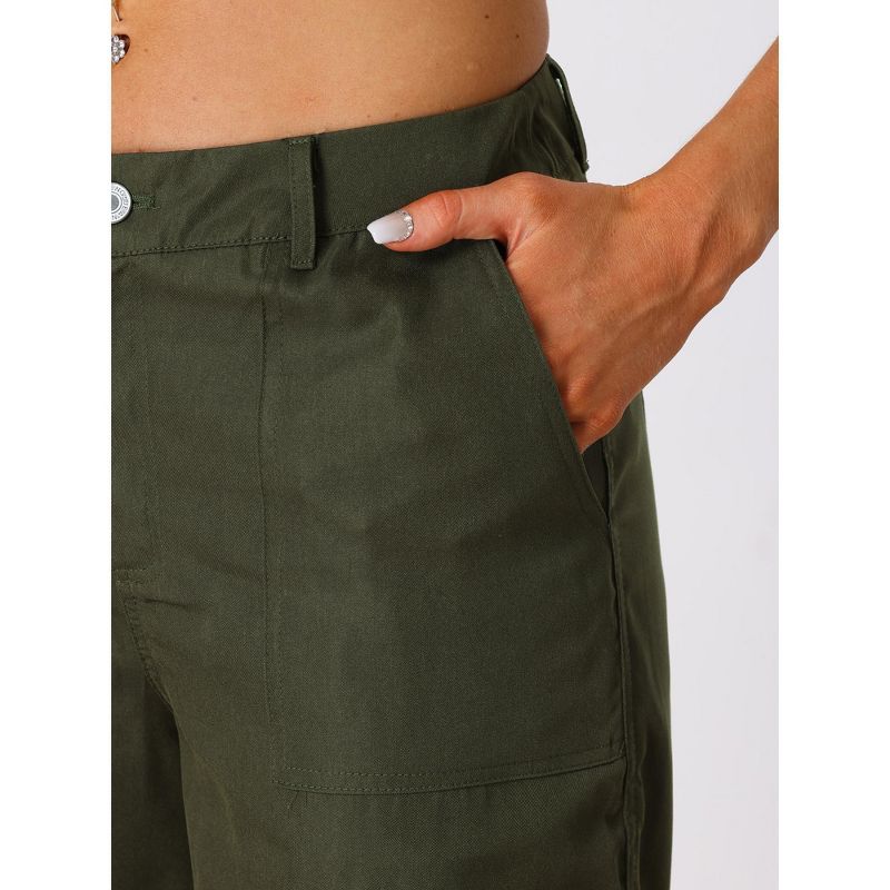 Allegra K Women's Mid Rise Baggy Wide Leg Pockets Y2K Casual Cargo Pants, 5 of 7
