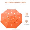 PAGED 9FT 3-Tier Patio Umbrella Outdoor Market Umbrella with Push Button Tilt, Crank and 8 Ribs for Garden, Poolside, Base Not Included - 2 of 4