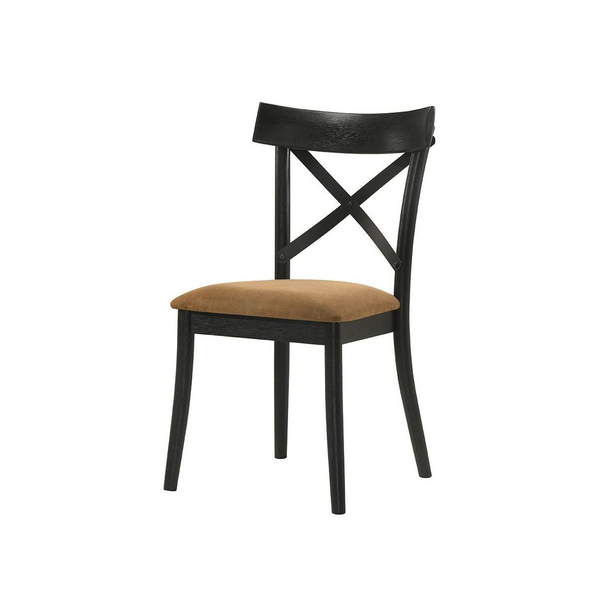 20" Hillary Dining Chair Brown Leather Aire, Walnut and Black Finish - Acme Furniture - thumbnail 7