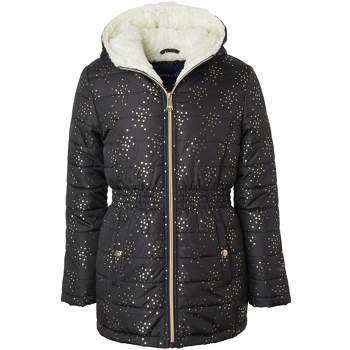Limited Too Big Girl Midweight Long Puffer Jacket with Baby Fur Lining