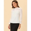 INSPIRE CHIC Women's Swiss Dots Long Sleeve Ruffled Work Office Chiffon Blouse - 3 of 4