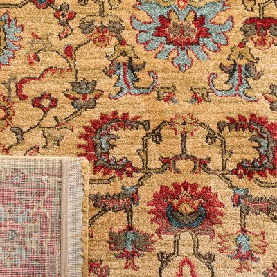 Mahal Red and Beige Square Synthetic Area Rug