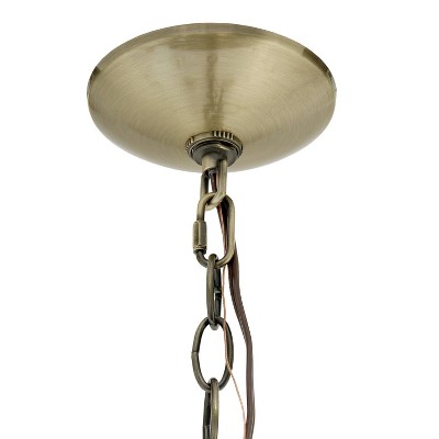 Elegant Antique Brass 5-Light Pendant with Clear Glass Shades