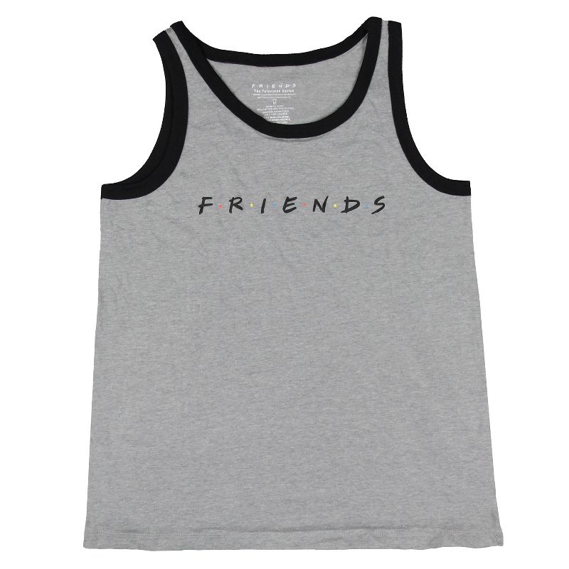 Friends TV Show Juniors Friends Logo Ringer Tank Top Shirt, 3 of 6