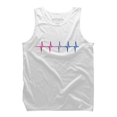 Adult Design By Humans Bisexual Pride Rainbow Heartbeat By Thingsandthings Tank Top