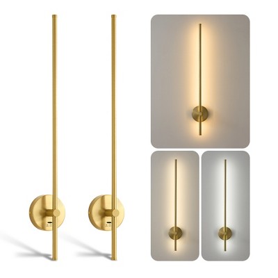 POWLIG LED Dimmable Aluminum Wall Sconce with 350 Degree Rotation (Set of 2)