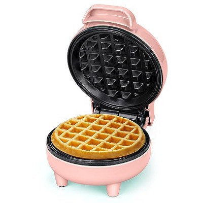 YASHE Mini Waffle Maker, 550W Waffle Iron, Ready Indicator Light, Cool Touch Handle, Non Stick Coating, Compact Size