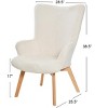 Napster Fuzzy Plush Upholstery Wingback Arm Chair with Solid Wood Legs - 2 of 4