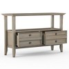 Solid Wood Transitional Console Sofa Table with 2 Double Deep Drawers, Open Shelf and Tapered Legs - 2 of 4
