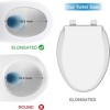 Whizmax Round Toilet Seat with Slow Soft Close - Easy to Install and Clean, Never Loosens - White, Fits Most Round Toilets Biscuit - 3 of 4