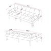 GustoWave Convertible Sofa Bed, Futon Linen Sleeper Couch with Adjustable Backrests Soild Wood Legs for Bedroom Living Room, White - 2 of 4